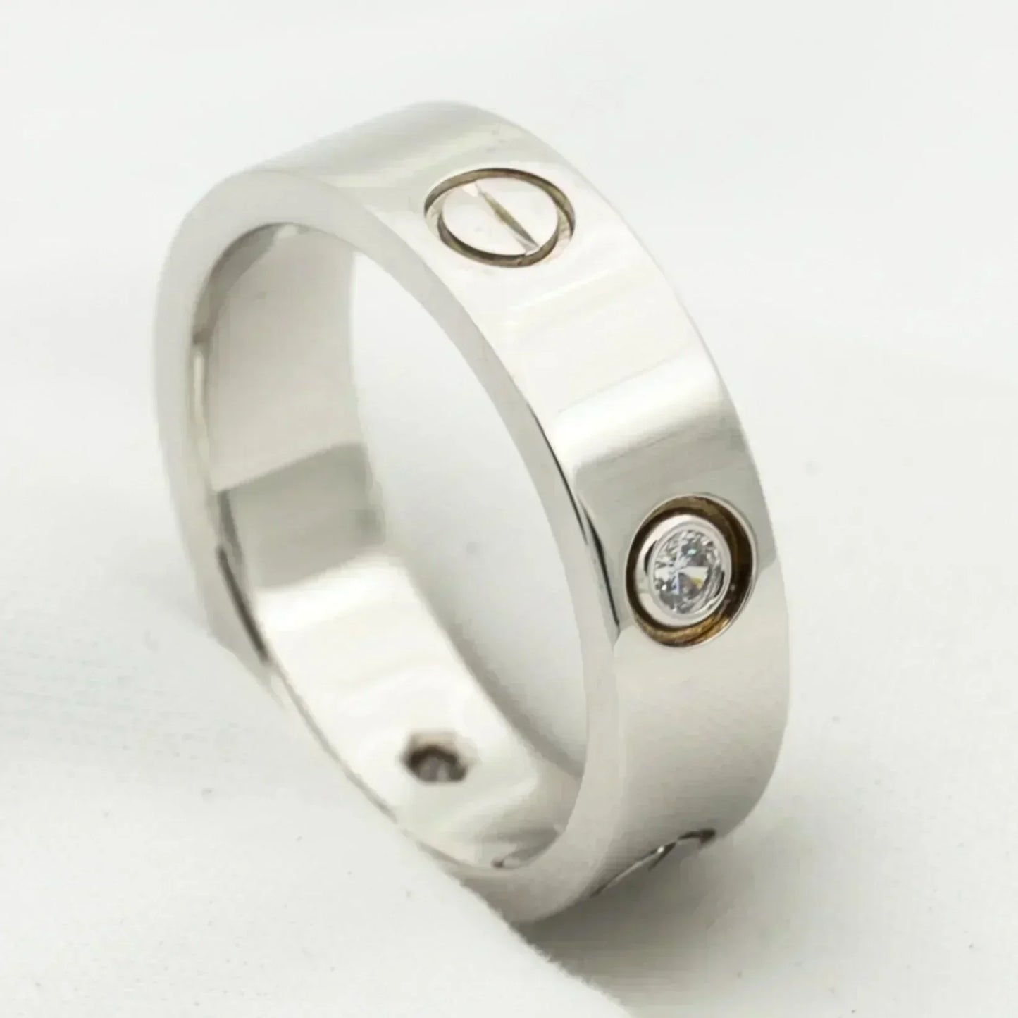 [Clover]LOVE RING 5.5MM 3 DIAMONDS SILVER
