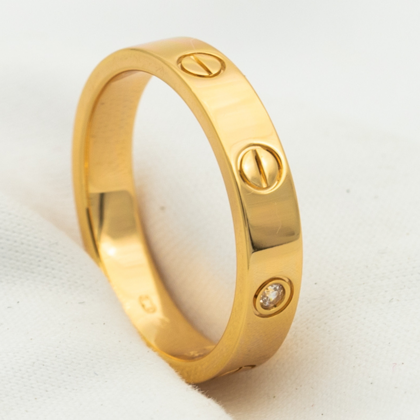 [Clover]LOVE RING 4MM 1 DIAMOND PINK GOLD