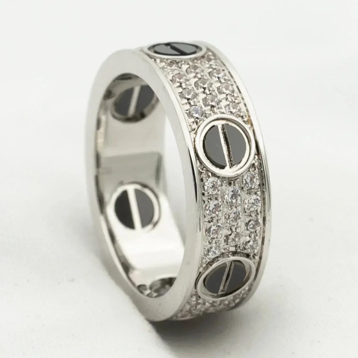 [Clover]LOVE RING 5.5MM DIAMONDS PAVED CERAMIC