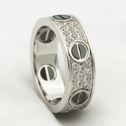 [Clover]LOVE RING 5.5MM DIAMONDS PAVED CERAMIC