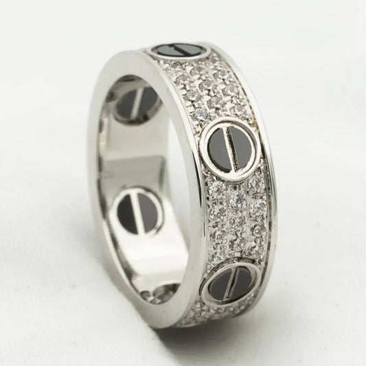 [Clover]LOVE RING 5.5MM DIAMONDS PAVED CERAMIC