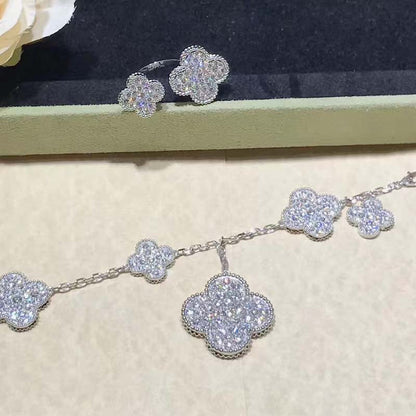 [Clover]CLOVER 6 MOTIFS SILVER DIAMOND BRACELET