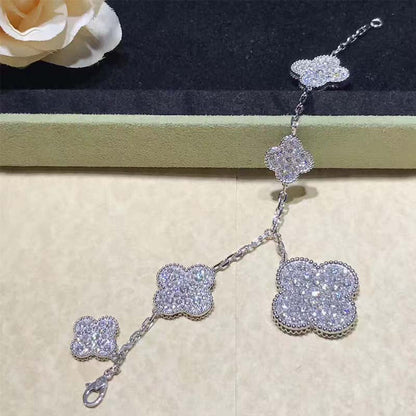 [Clover]CLOVER 6 MOTIFS SILVER DIAMOND BRACELET