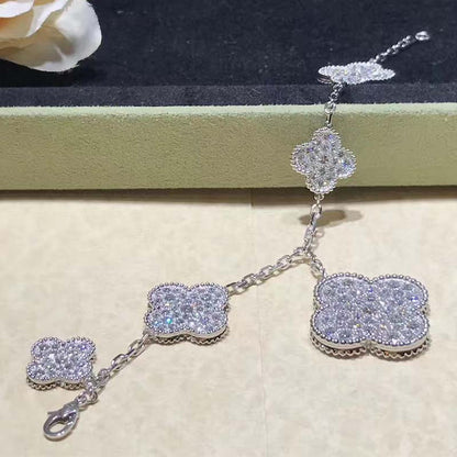 [Clover]CLOVER 6 MOTIFS SILVER DIAMOND BRACELET