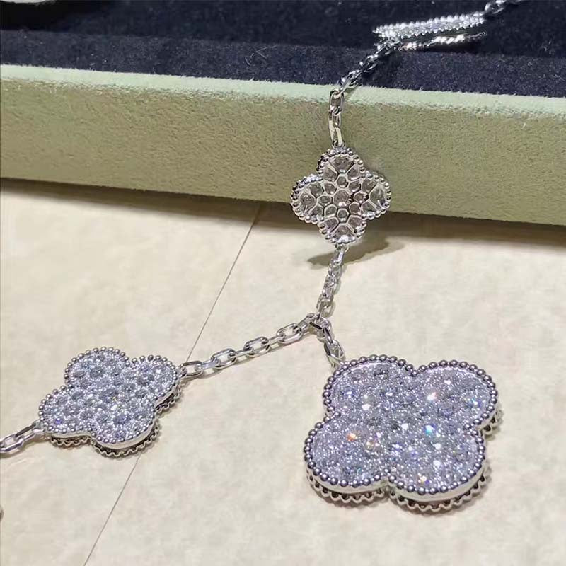 [Clover]CLOVER 6 MOTIFS SILVER DIAMOND BRACELET