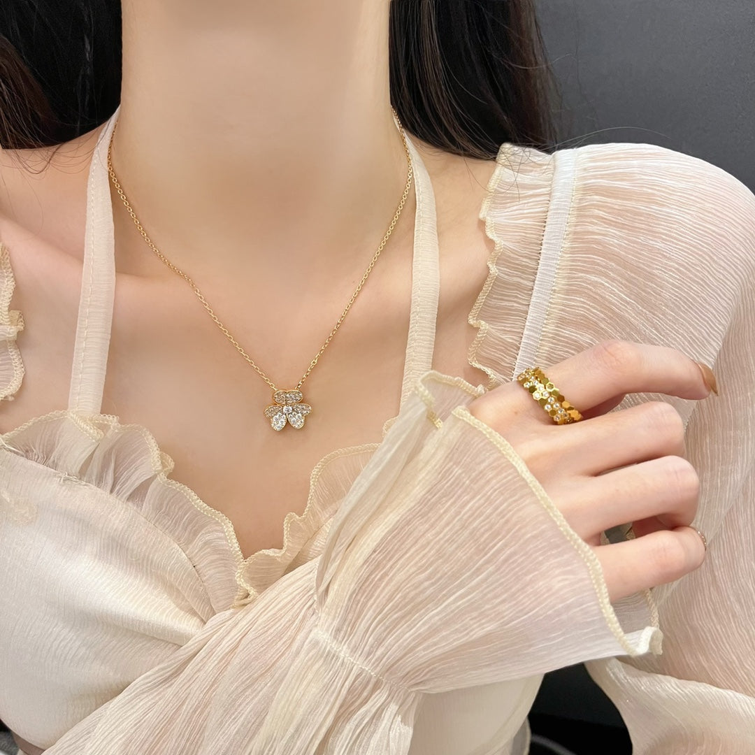 [Clover]FLOWER DIAMOND NECKLACE