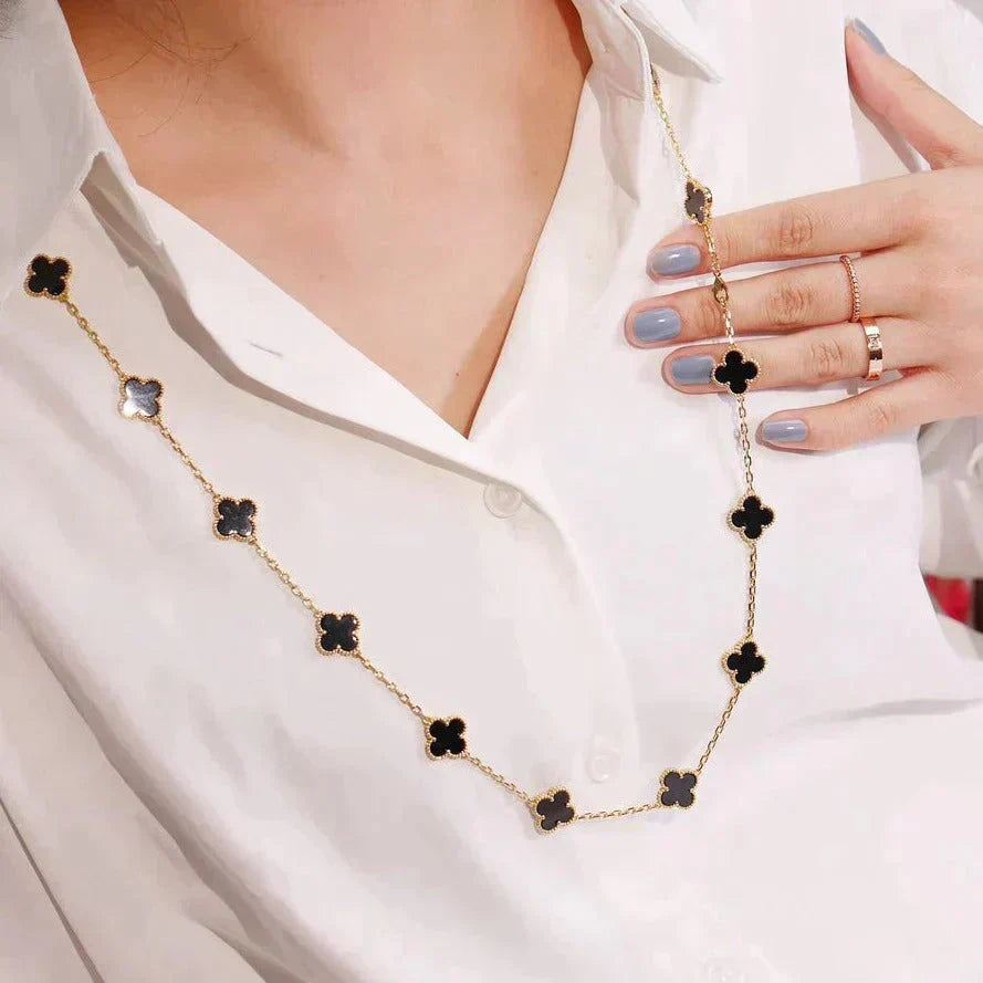 [Clover]CLOVER 20 MOTIFS ONYX NECKLACE