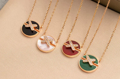 [Clover]JEUX DE ROSE GOLD DIAMOND NECKLACE