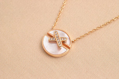 [Clover]JEUX DE ROSE GOLD DIAMOND NECKLACE