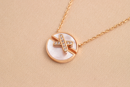 [Clover]JEUX DE PINK GOLD DIAMOND NECKLACE