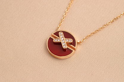 [Clover]JEUX DE PINK GOLD DIAMOND NECKLACE