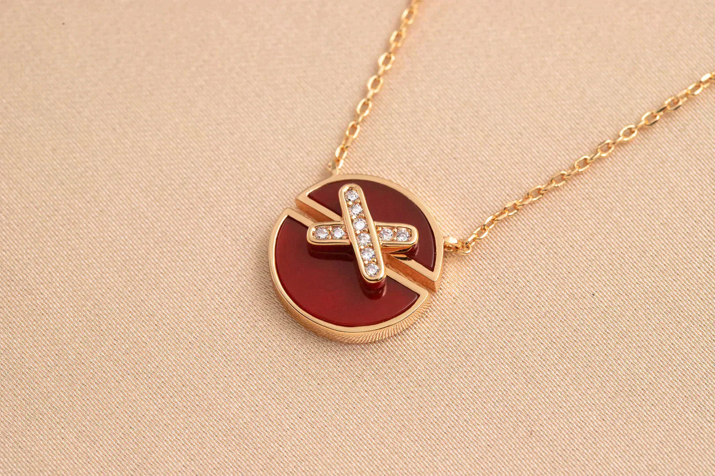 [Clover]JEUX DE ROSE GOLD DIAMOND NECKLACE