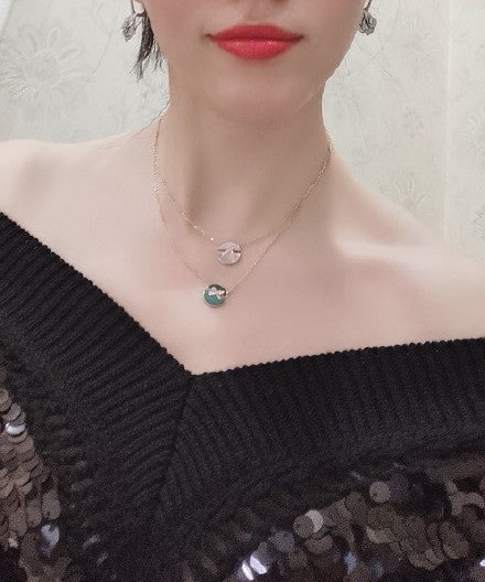 [Clover]JEUX DE ROSE GOLD DIAMOND NECKLACE