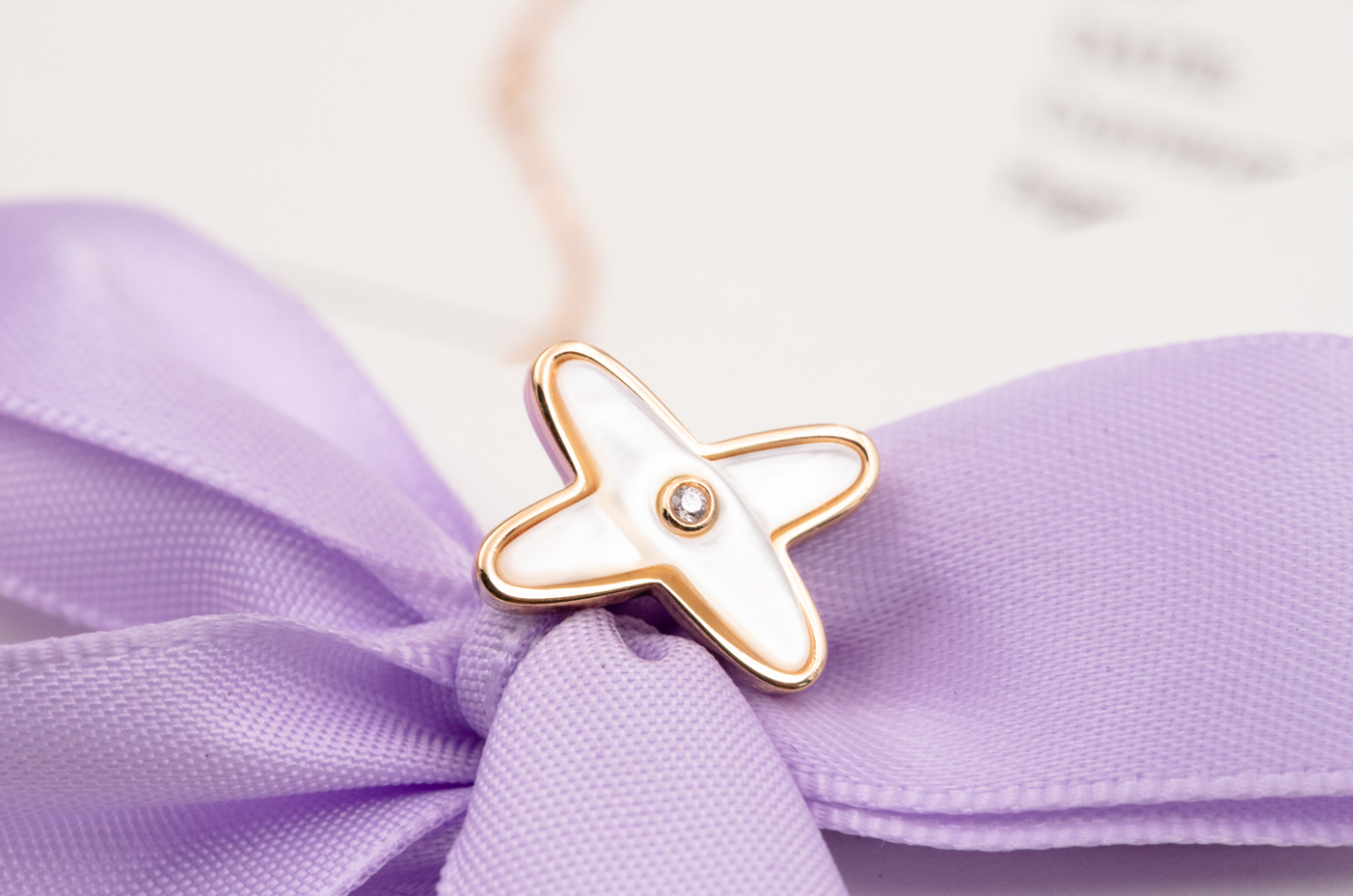 [Clover]JEUX DE WHITE MOP ROSE GOLD DIAMOND EARRINGS