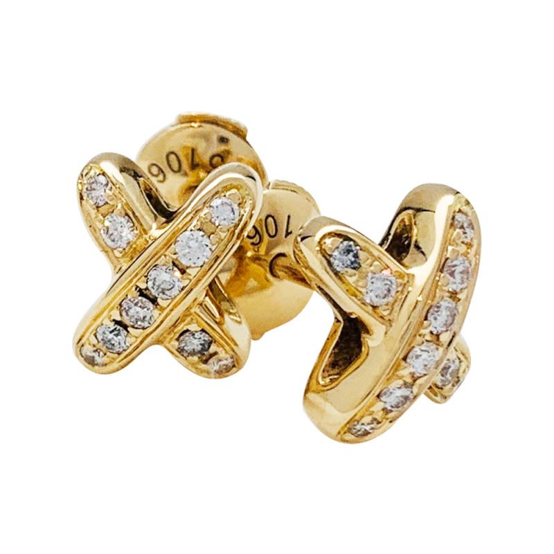 [Clover]JEUX DE GOLD DIAMOND EARRINGS