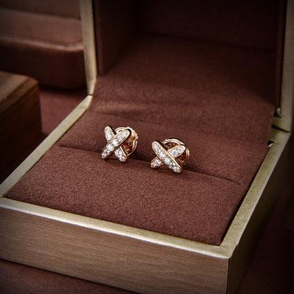 [Clover]JEUX DE GOLD DIAMOND EARRINGS
