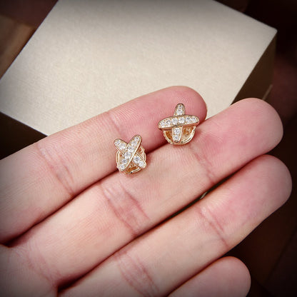 [Clover]JEUX DE GOLD DIAMOND EARRINGS