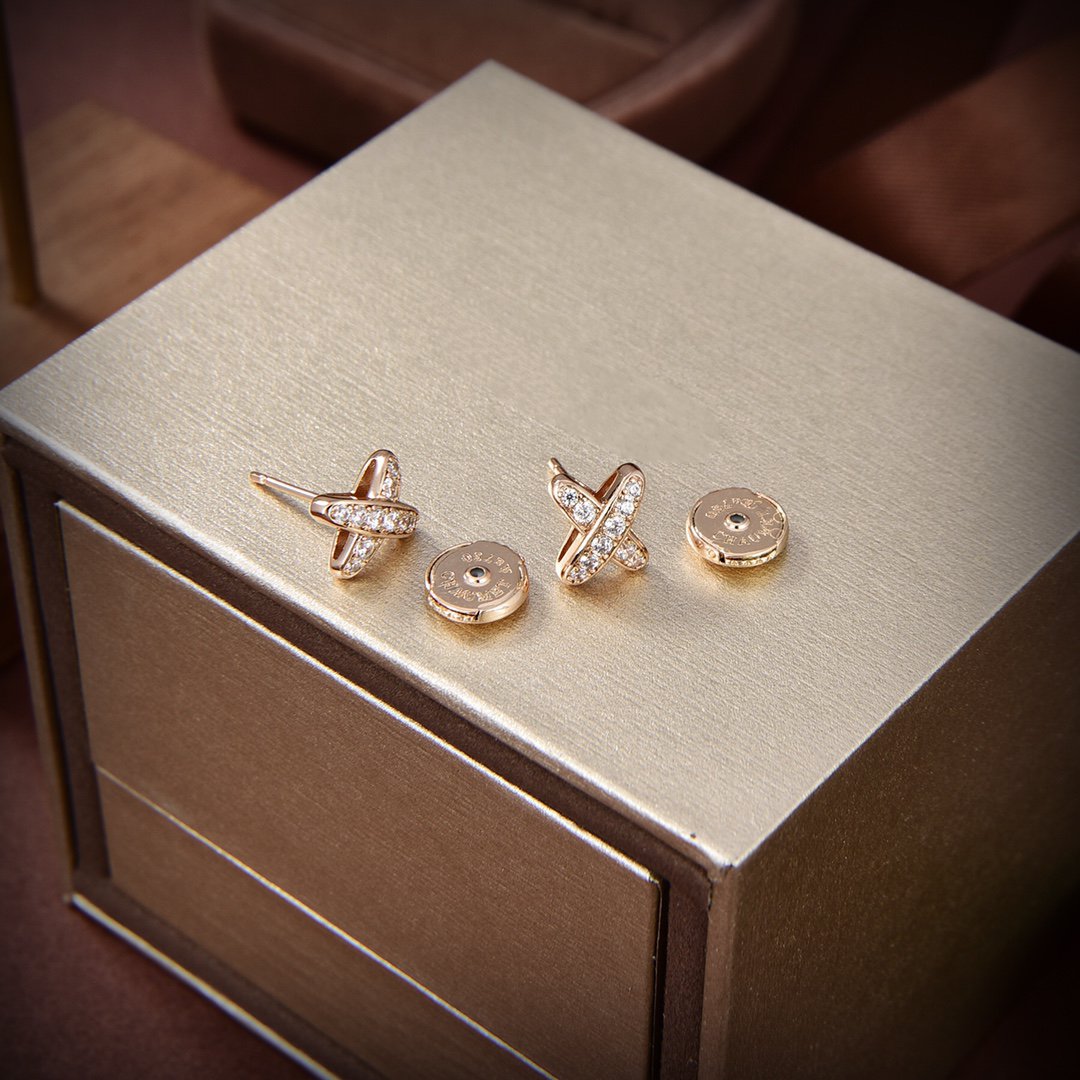 [Clover]JEUX DE GOLD DIAMOND EARRINGS