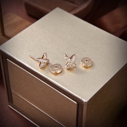 [Clover]JEUX DE GOLD DIAMOND EARRINGS