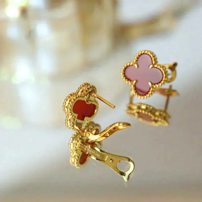 [Clover]CLOVER MEDIUM 1 MOTIFS CARNELIAN  EARRINGS