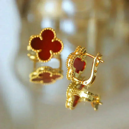 [Clover]CLOVER MEDIUM 1 MOTIFS CARNELIAN  EARRINGS
