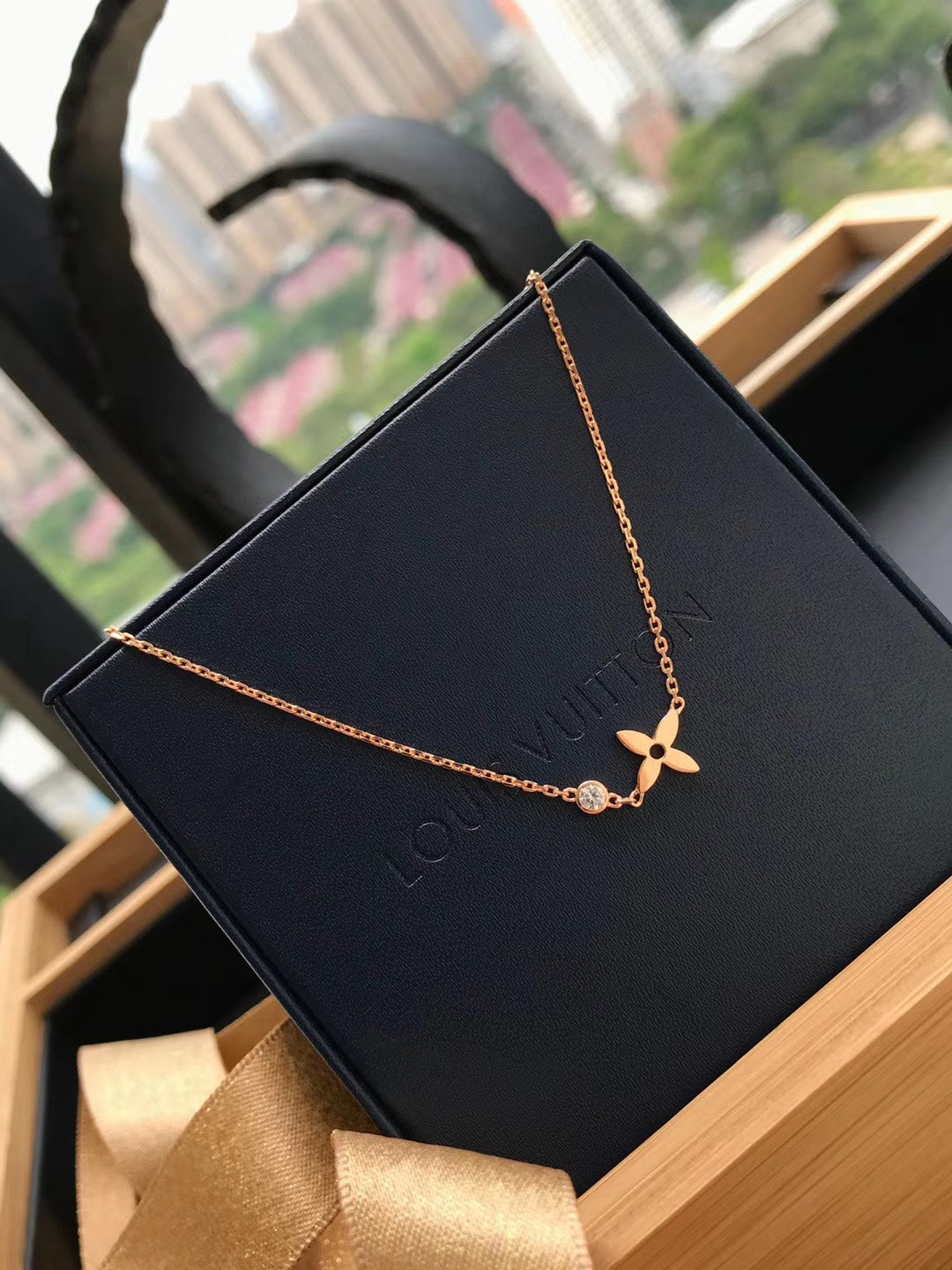 [Clover]BLOSSOM PENDANT PINK GOLD AND DIAMOND