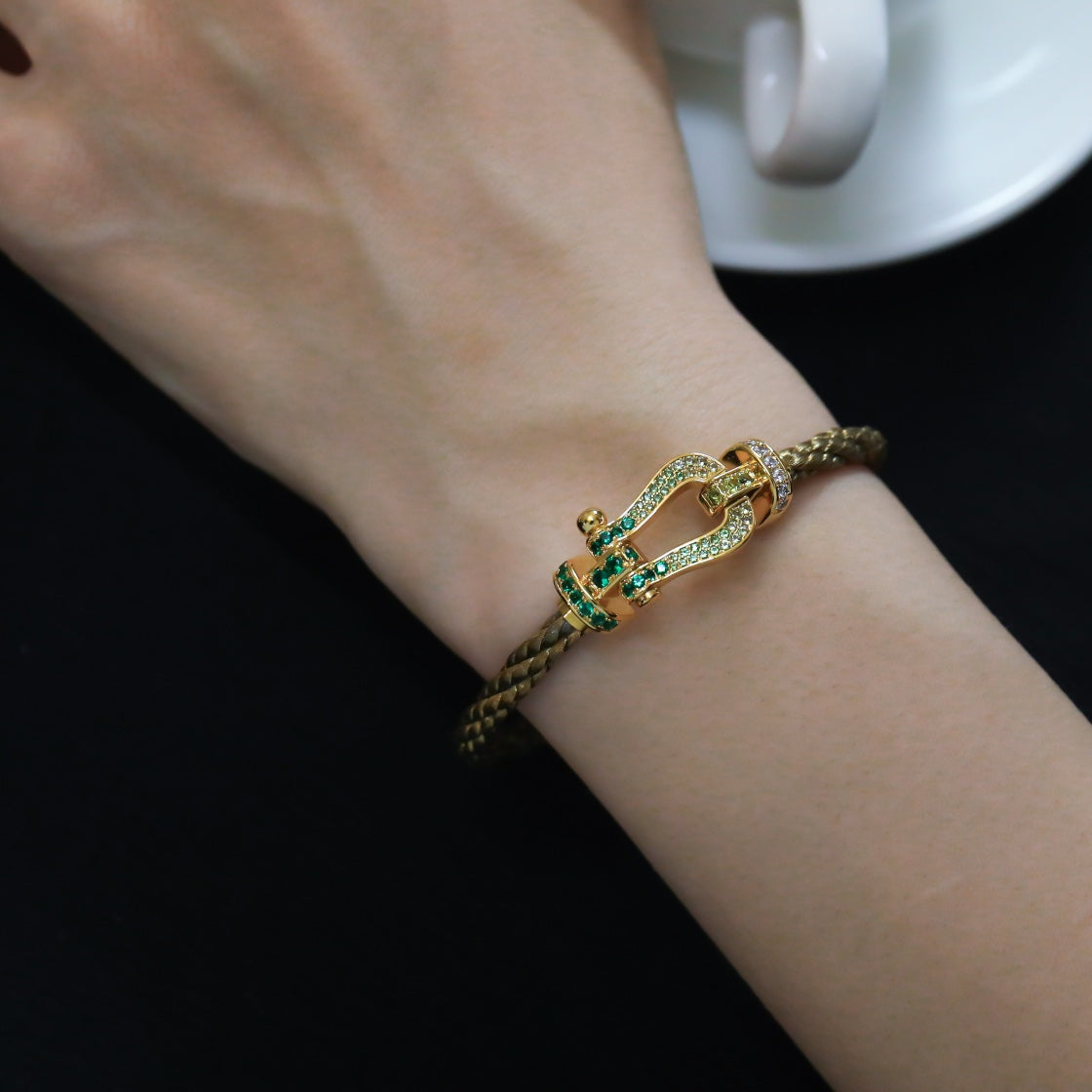 [Clover]FORCE 10 GOLD GREEN DIAMOND PAVED