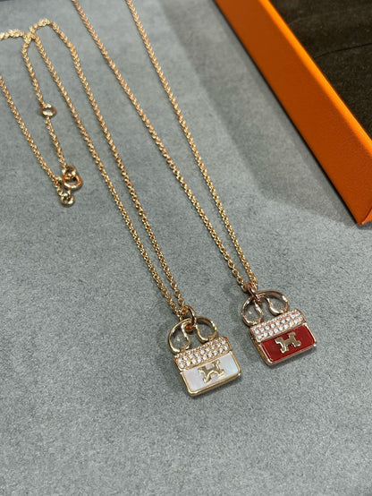 [Clover]H CIRCE MOISSANITE PENDANT NECKLACE GOLD