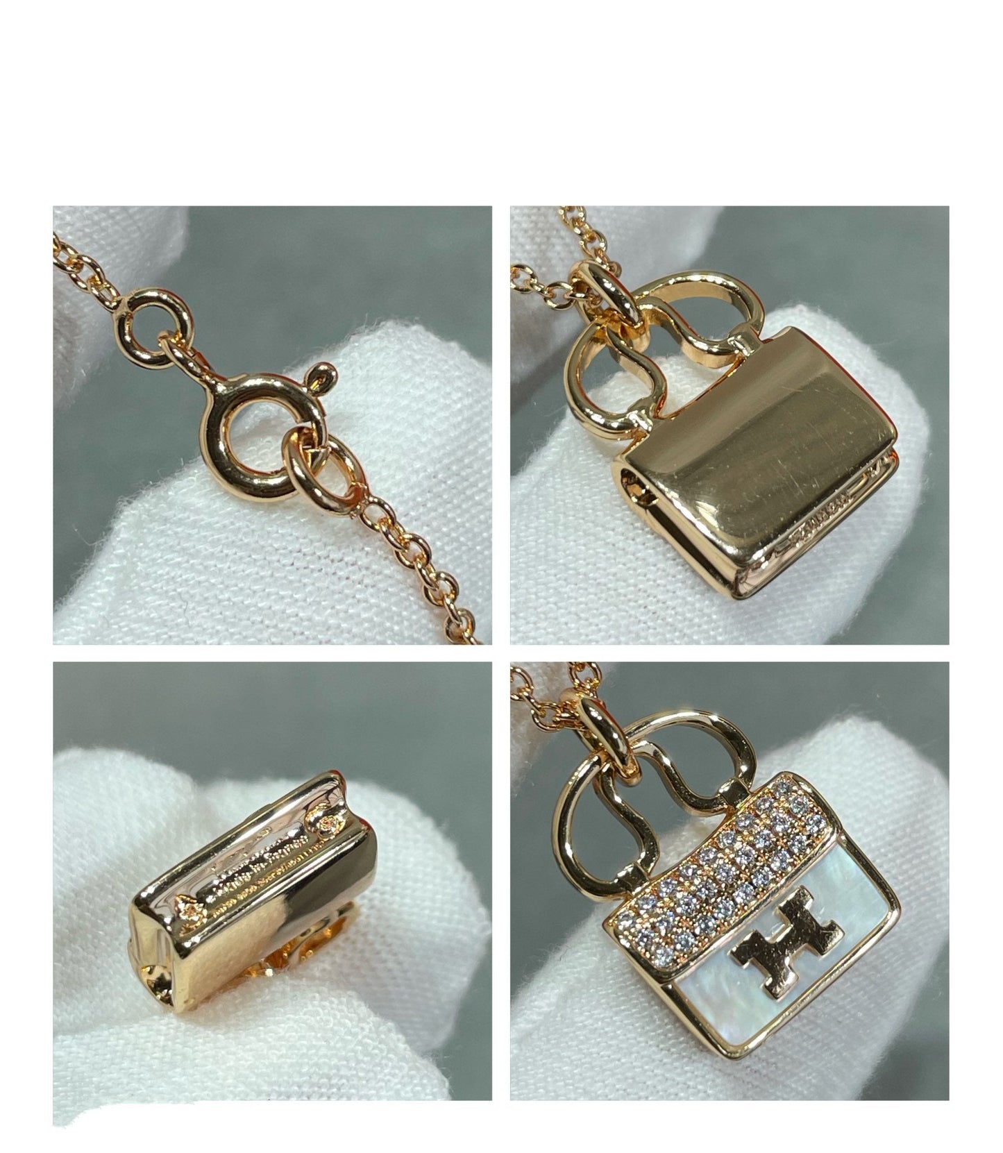 [Clover]H CIRCE MOISSANITE PENDANT NECKLACE GOLD