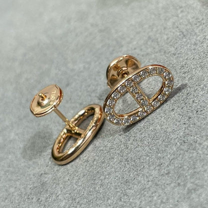 [Clover]HM FULL DIAMOND PIG NOSE STUD EARRINGS