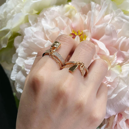 [Clover]HM KELLY CLOCHETTE DOUBLE RING IN  WITH DIAMONDS