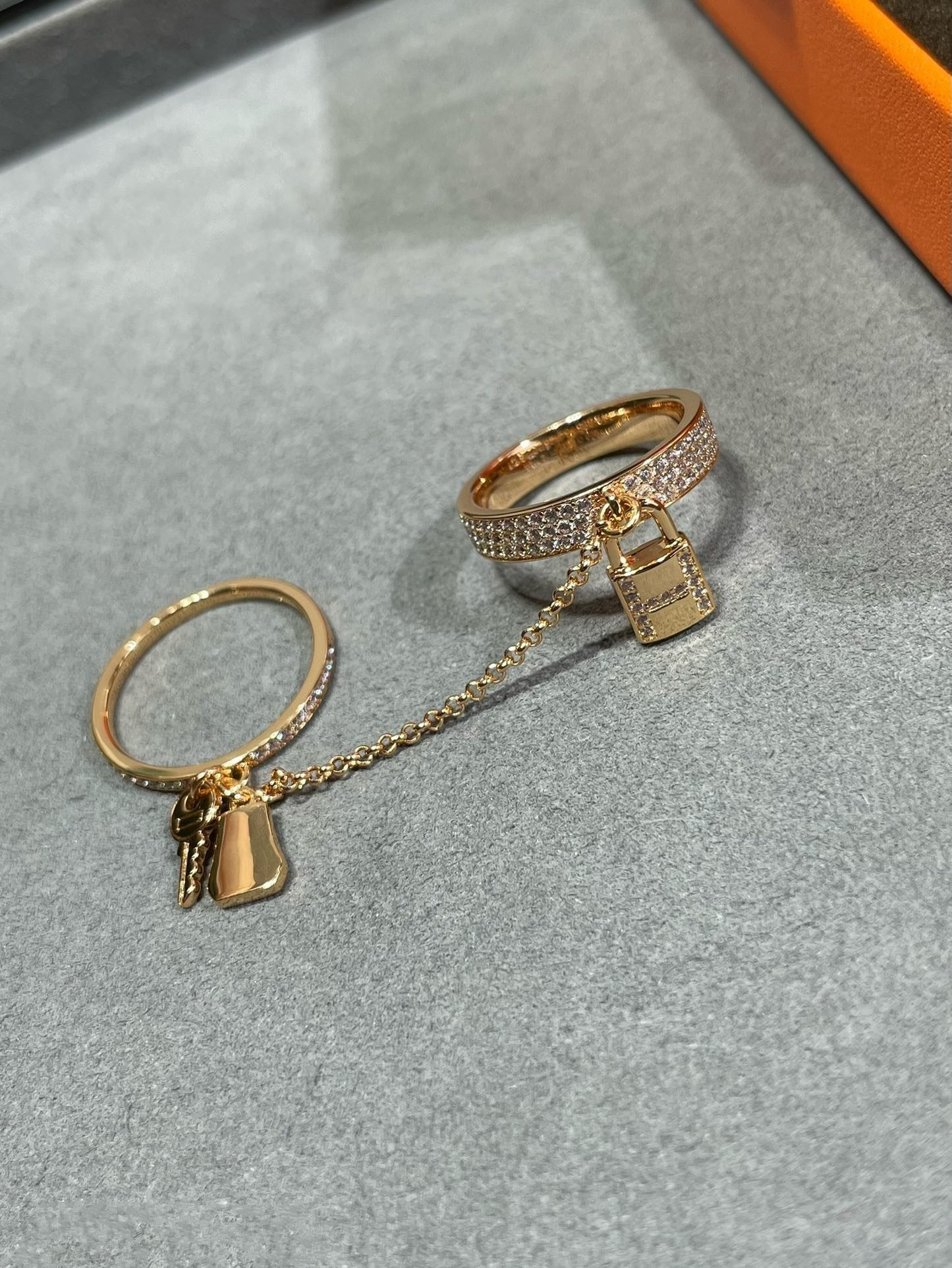 [Clover]HM KELLY CLOCHETTE DOUBLE RING IN  WITH DIAMONDS