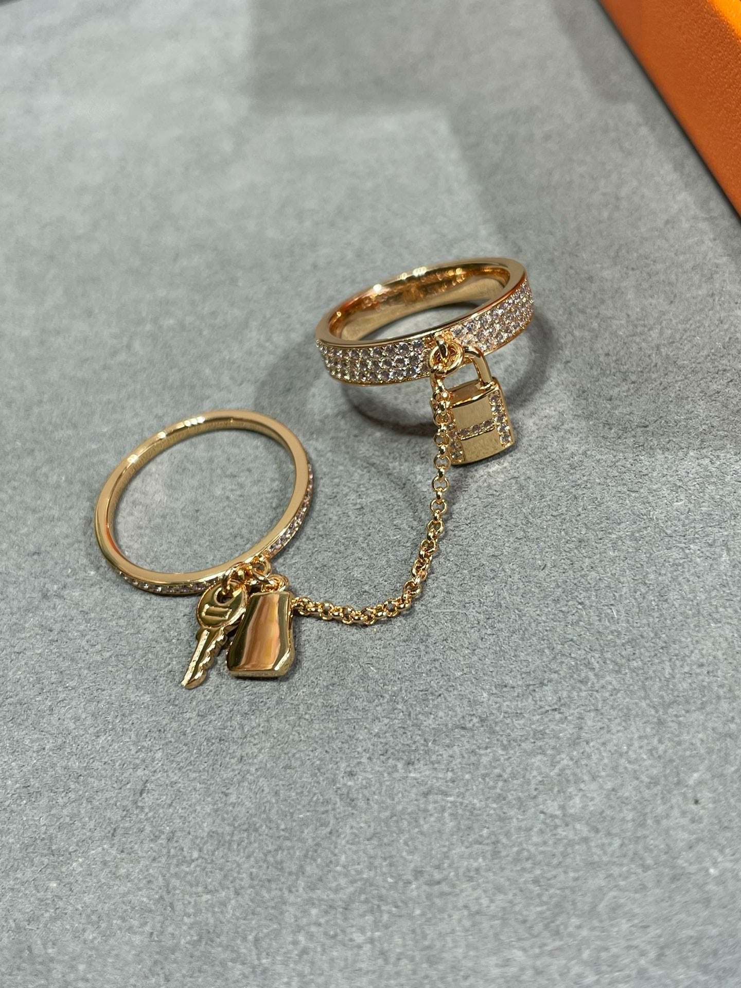 [Clover]HM KELLY CLOCHETTE DOUBLE RING IN  WITH DIAMONDS
