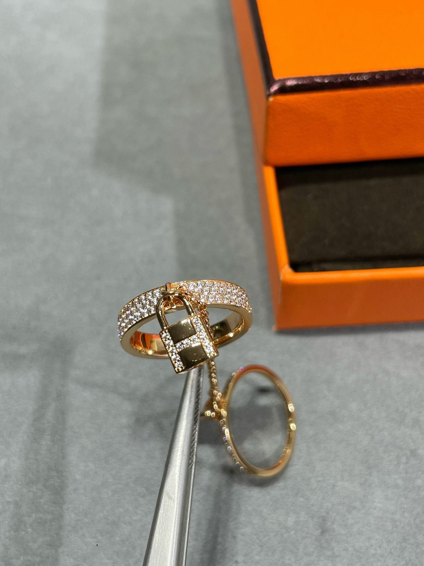 [Clover]HM KELLY CLOCHETTE DOUBLE RING IN  WITH DIAMONDS