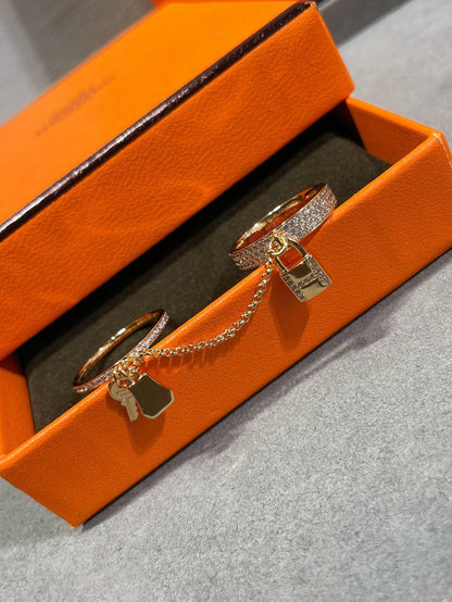 [Clover]HM KELLY CLOCHETTE DOUBLE RING IN  WITH DIAMONDS