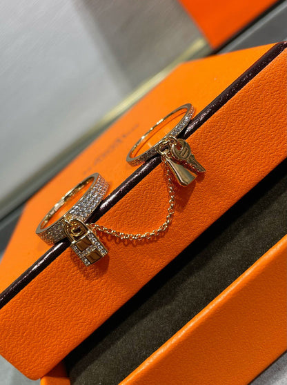 [Clover]HM KELLY CLOCHETTE DOUBLE RING IN  WITH DIAMONDS