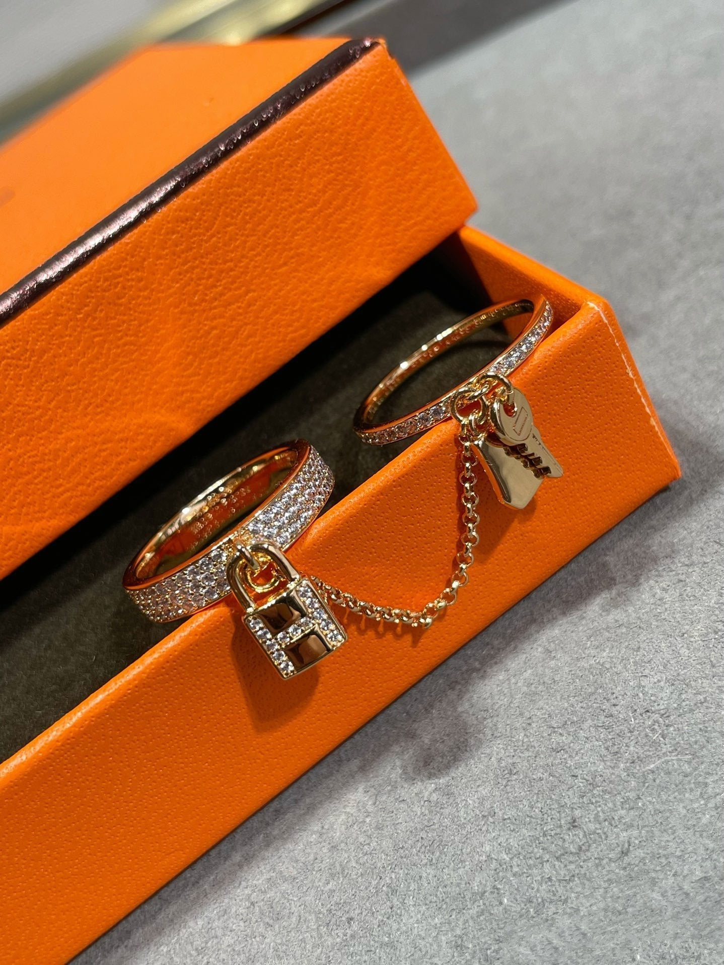 [Clover]HM KELLY CLOCHETTE DOUBLE RING IN  WITH DIAMONDS
