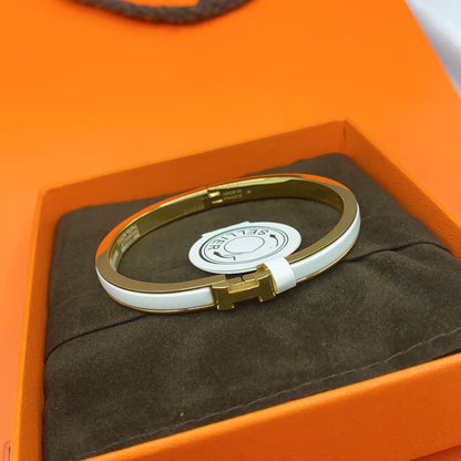 [Clover]CLASSIC HM CLIC WHITE 8MM ENAMEL BRACELET