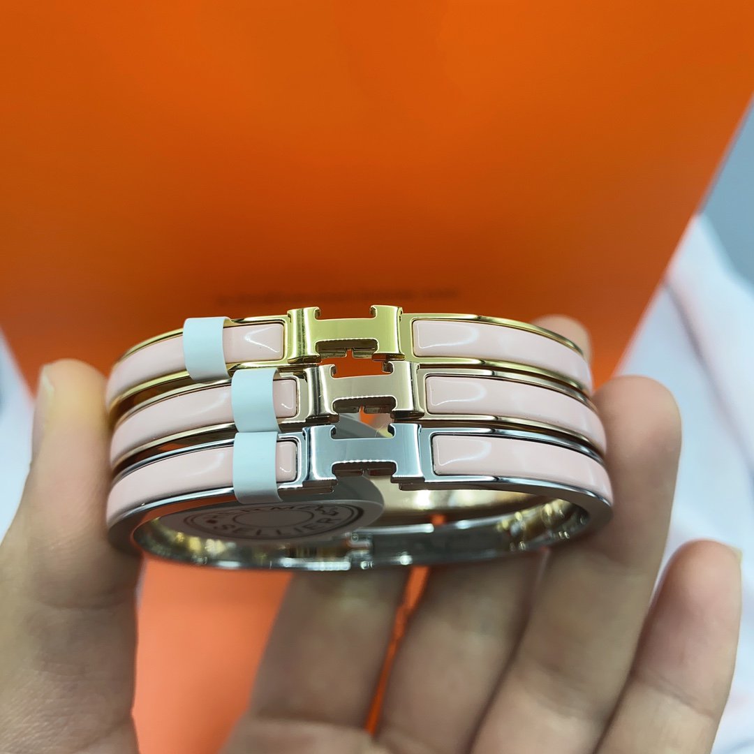 [Clover]CLASSIC HM CLIC  PINK 8MM ENAMEL BRACELET