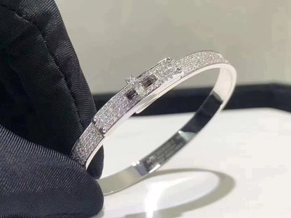 [Clover]HM KELLY BRACELET IN SILVER AND FULL PAVE DIAMOND