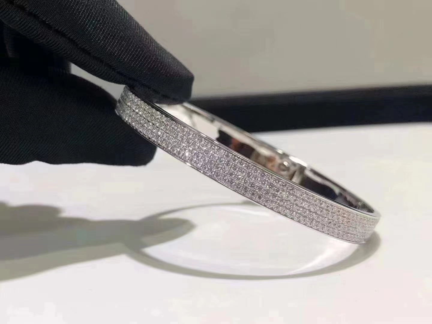 [Clover]HM KELLY BRACELET IN SILVER AND FULL PAVE DIAMOND