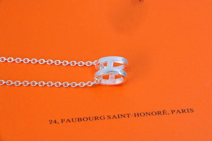[Clover]HM NECKLACE H LETTER OVAL SERIES