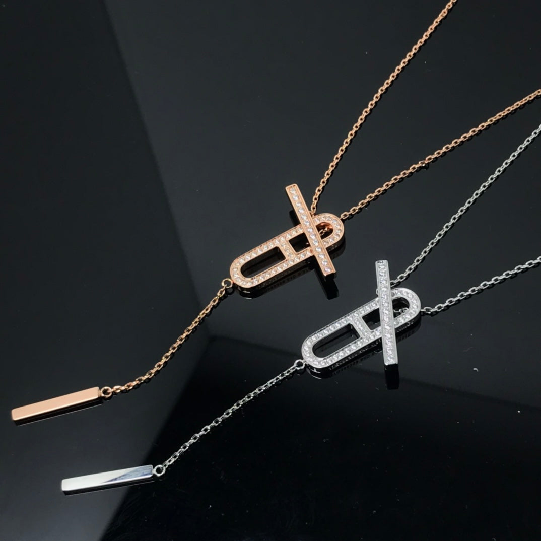 [Clover]HM NECKLACE PLATINUM ROSE GOLD DIAMOND