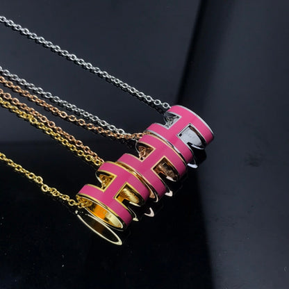 [Clover]H NECKLACE PINK