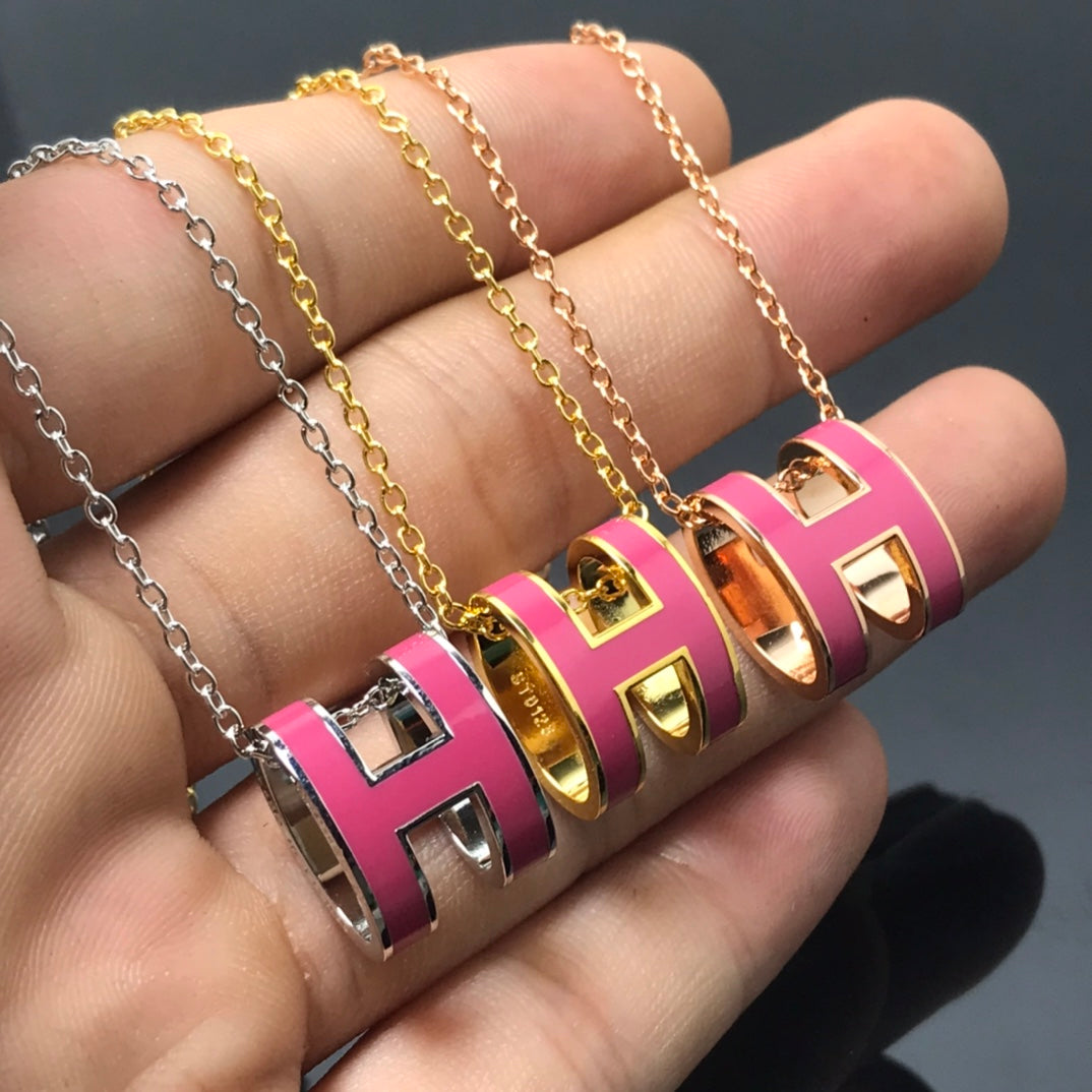 [Clover]H NECKLACE PINK