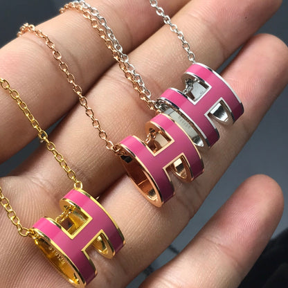 [Clover]H NECKLACE PINK