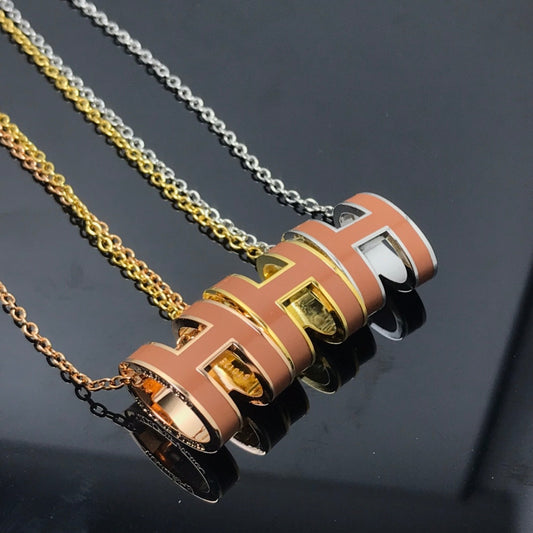 [Clover]H NECKLACE BROWN