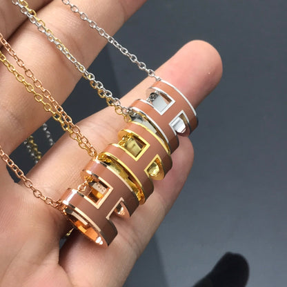 [Clover]H NECKLACE BROWN