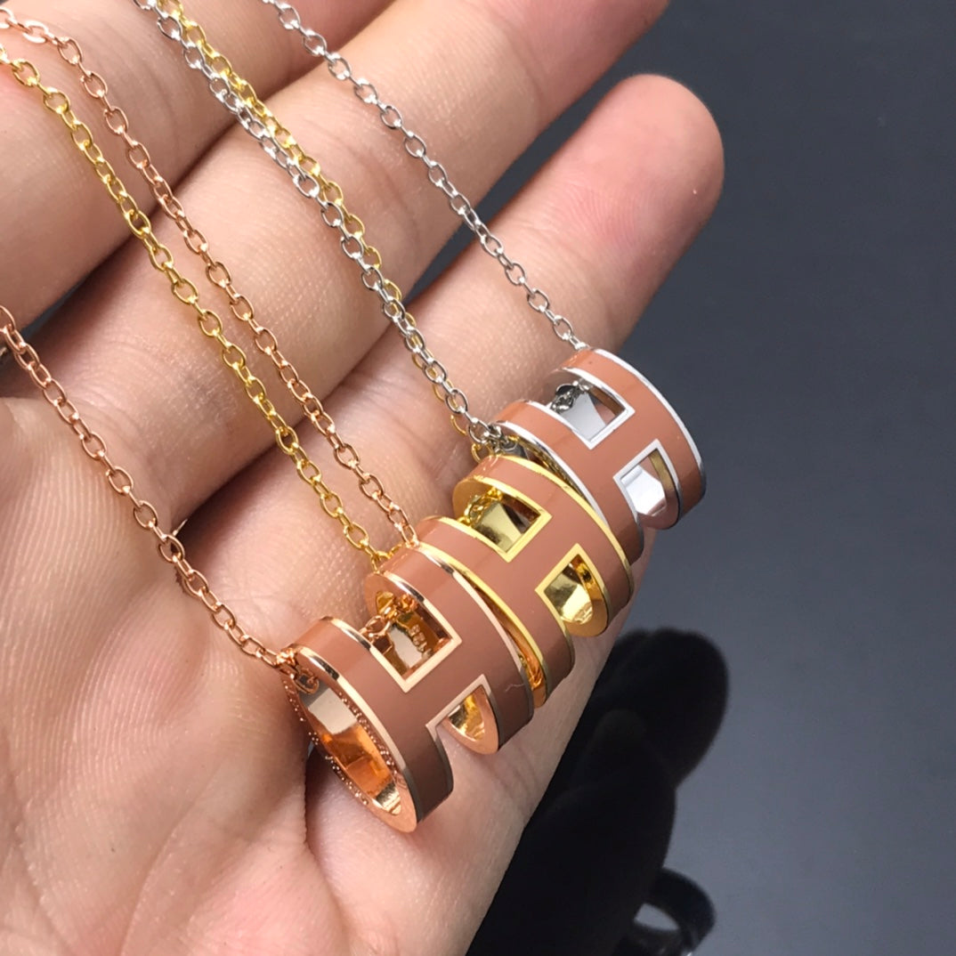 [Clover]H NECKLACE BROWN