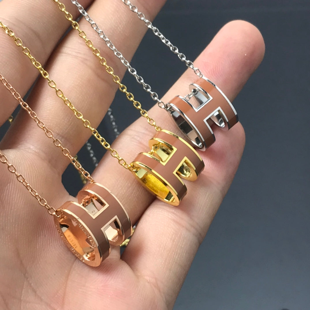 [Clover]H NECKLACE BROWN